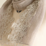 [Scheduled to arrive in early February 2025] Linen gauze lacy petite stole [Pre-order item/2025ss]