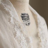 [Scheduled to arrive in early February 2025] Linen gauze lacy petite stole [Pre-order item/2025ss]