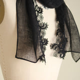 [Scheduled to arrive in early February 2025] Linen gauze lacy petite stole [Pre-order item/2025ss]