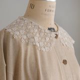 [No.9256] Kardigan Berenda Kerah Linen Belgia C [Diperkirakan tiba akhir Mei 2026]