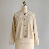 [No.9256] Kardigan Berenda Kerah Linen Belgia C [Diperkirakan tiba akhir Mei 2026]