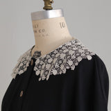[No.9256] Kardigan Berenda Kerah Linen Belgia C [Diperkirakan tiba akhir Mei 2026]