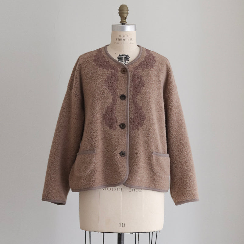 ブークレAnticoケミカルショートコート