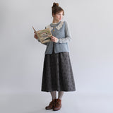 〔No.9331〕ベビーアルパカknit  lacyカラーベスト【2026年9月下旬入荷予定】