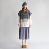 〔No.9330〕ベビーアルパカknitツートンベスト【2026年9月下旬入荷予定】