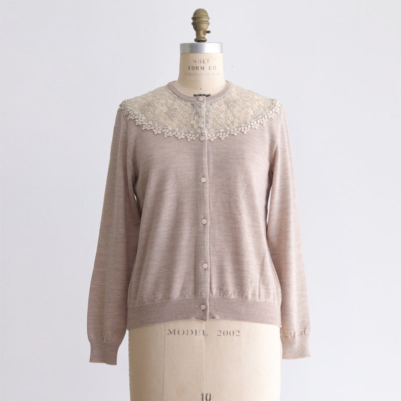 [Expected to ship in late September 2023] Washable wool lacy cardigan [Currently accepting reservations]