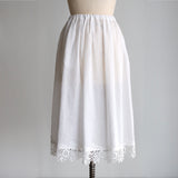 リネンコットンlacyスカート