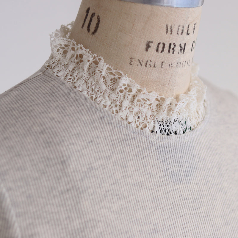 [Scheduled to arrive in late February 2024] Cotton teleco lacy stand collar innerwear [Now accepting reservations]