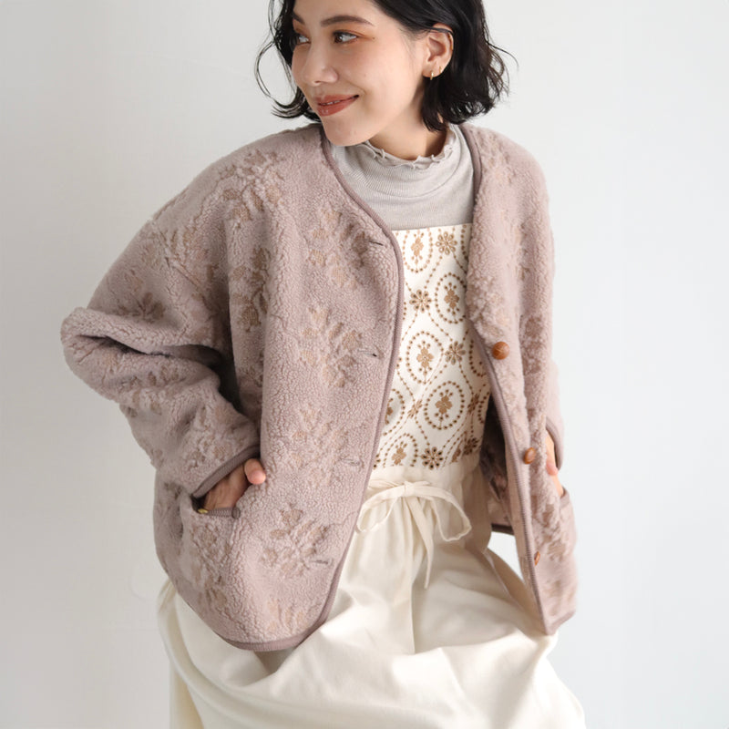 organicコットンemblem刺繍 エプロンワンピース