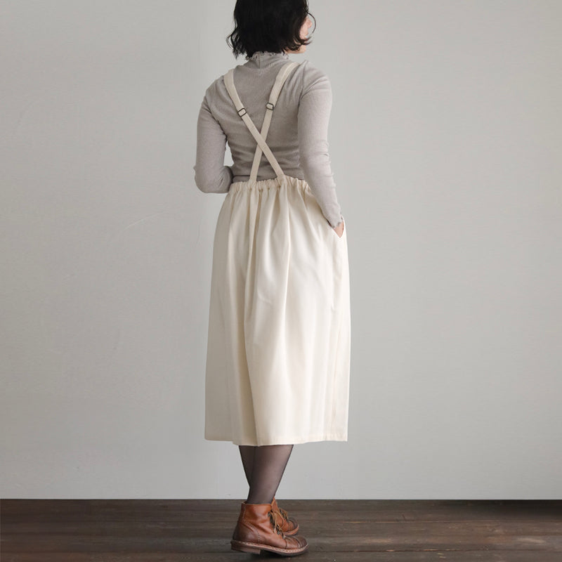 organicコットンemblem刺繍 エプロンワンピース