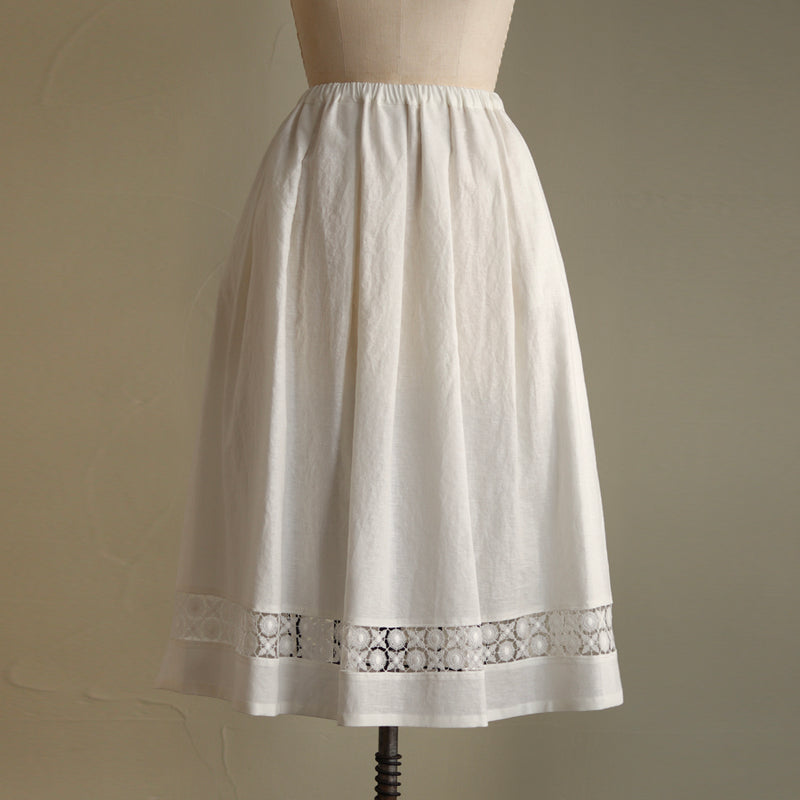 [Scheduled to arrive in late January 2025] Linen cotton skirt [Pre-order item/2025ss]