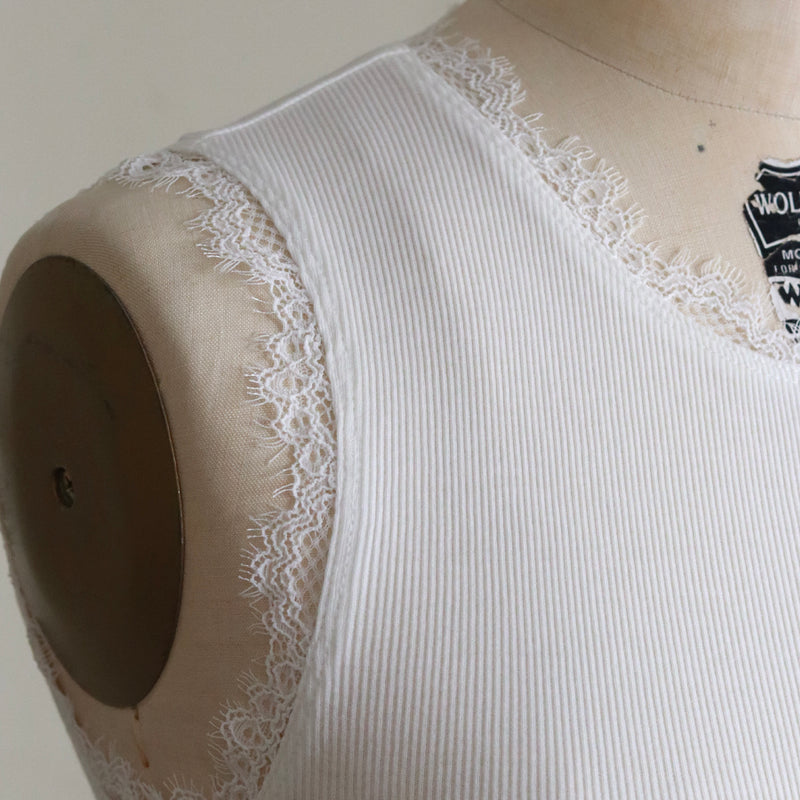 [Scheduled to arrive in early April 2025] 80 Supima Teleco Italian Lace Tank Top [Pre-order item/2025ss]