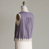 [Scheduled to arrive in early March 2025] Organic gingham lacy vest [Pre-order item/2025ss]