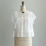 [No. 9261] Blus Lengan Terompet Katun Washed Natural [Perkiraan Tersedia Akhir Mei 2026]