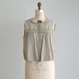 〔No.9260〕Blus Tanpa Lengan Katun Washed Alami [Perkiraan tiba akhir Mei 2026]
