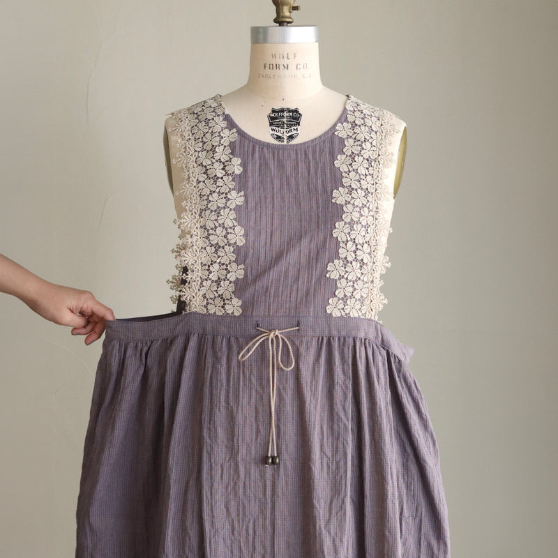 [Scheduled to arrive in late March 2025] Organic Gingham Apron Dress [Pre-order item/2025ss]