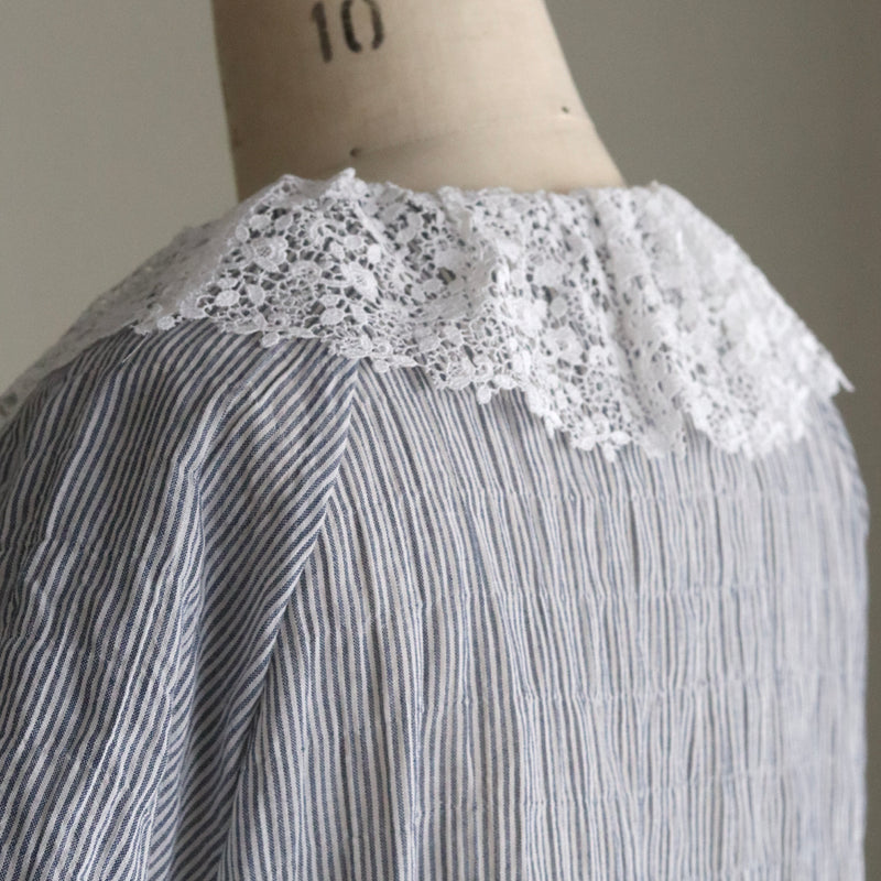 [Scheduled to arrive in late April 2025] Organic striped gilet blouse [Pre-order item/2025ss]