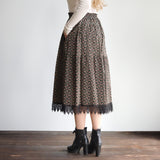 コーデュロイプリントティアードスカート