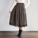 コーデュロイプリントティアードスカート