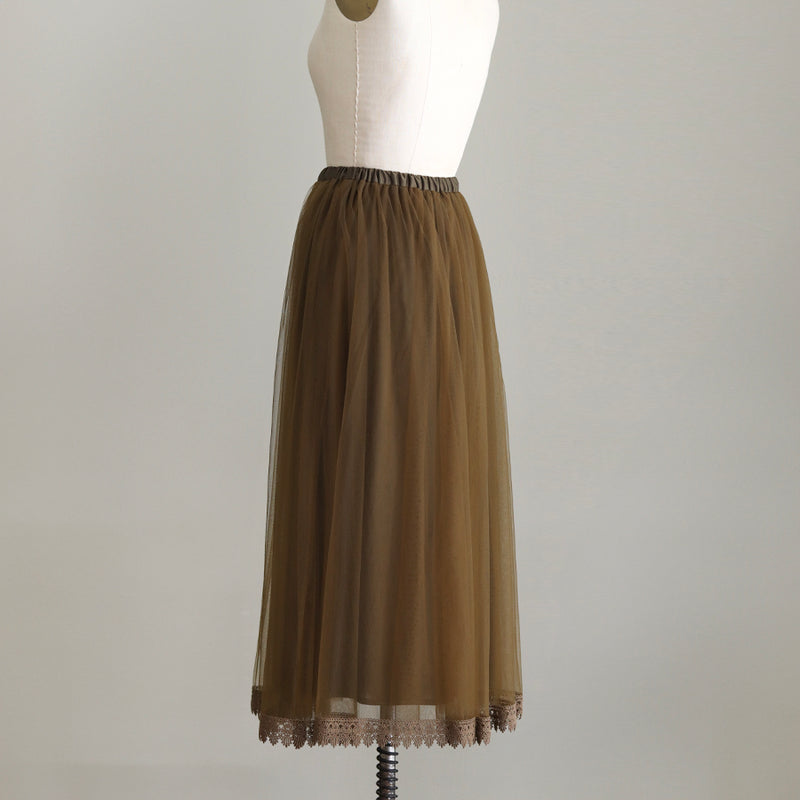 [Scheduled to arrive in late June 2025] Double tulle long skirt [Pre-order item/2025ss]