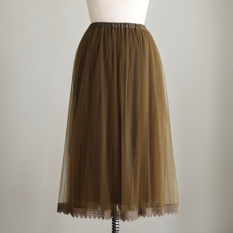 [Scheduled to arrive in late June 2025] Double tulle long skirt [Pre-order item/2025ss]