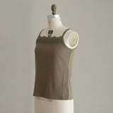 [Scheduled to arrive in late April 2025] C Belgian linen lacy camisole [Pre-order item/2025ss]