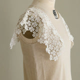 [Scheduled to arrive in late April 2025] C Belgian linen lacy T-shirt [Pre-order item/2025ss]