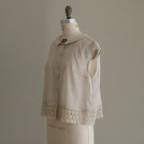[Scheduled to arrive in mid-February 2025] Cotton Ramie Slub Blouse [Pre-order item/2025ss]