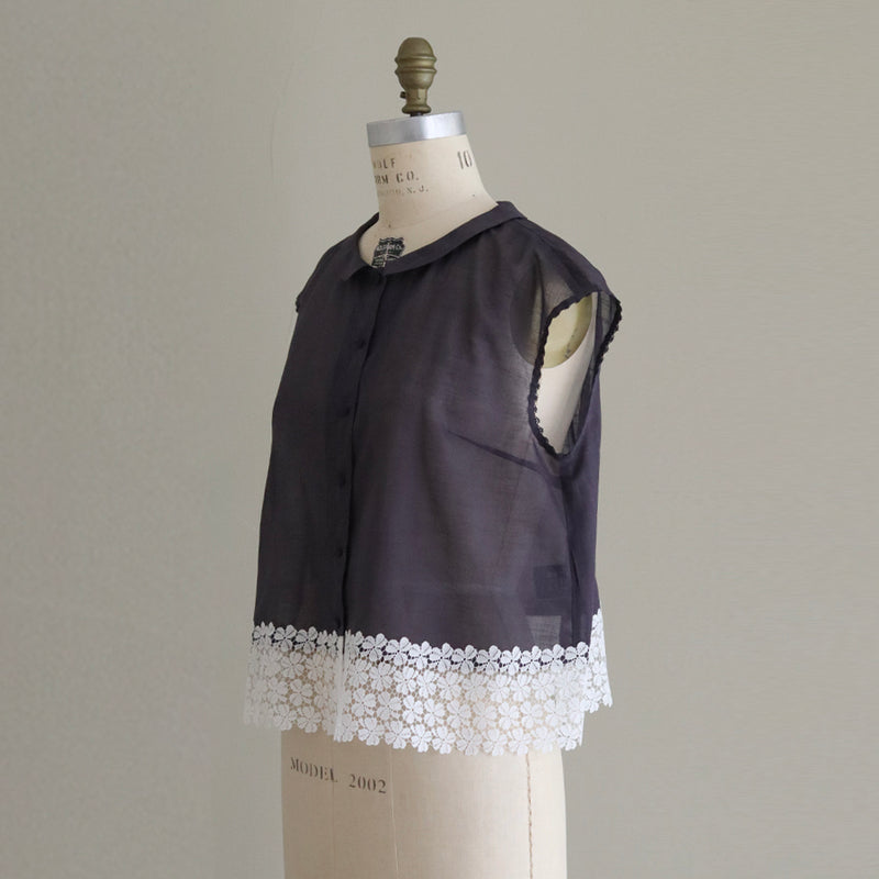 [Scheduled to arrive in mid-February 2025] Cotton Ramie Slub Blouse [Pre-order item/2025ss]
