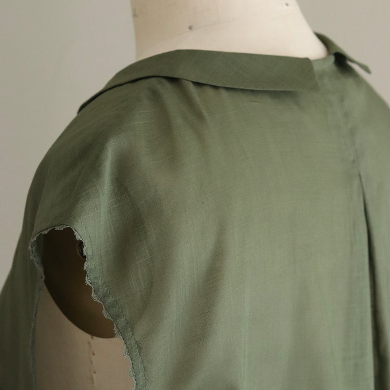 [Scheduled to arrive in mid-February 2025] Cotton Ramie Slub Blouse [Pre-order item/2025ss]