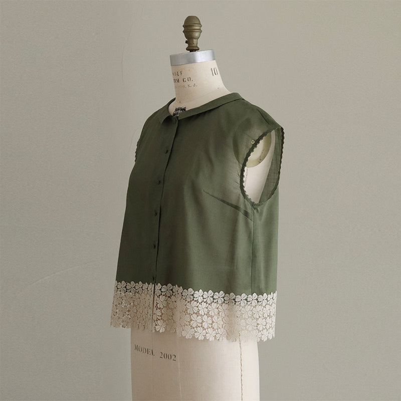[Scheduled to arrive in mid-February 2025] Cotton Ramie Slub Blouse [Pre-order item/2025ss]