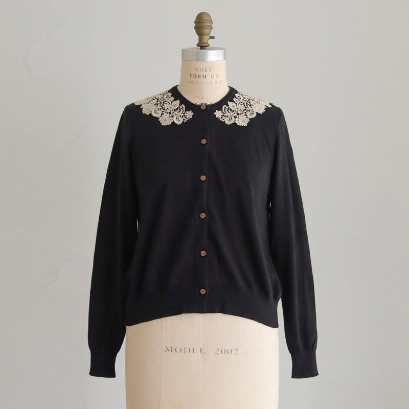 コットンカシミヤkint  lacyカラーカーディガン