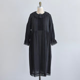 [No.9259] Gaun Kerah Frill Katun Washed Natural [Perkiraan Tersedia Akhir Mei 2026]