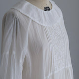 [No.9259] Gaun Kerah Frill Katun Washed Natural [Perkiraan Tersedia Akhir Mei 2026]