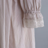 [No.9259] Gaun Kerah Frill Katun Washed Natural [Perkiraan Tersedia Akhir Mei 2026]