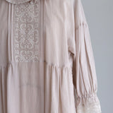 [No.9259] Gaun Kerah Frill Katun Washed Natural [Perkiraan Tersedia Akhir Mei 2026]