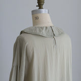 [No.9259] Gaun Kerah Frill Katun Washed Natural [Perkiraan Tersedia Akhir Mei 2026]