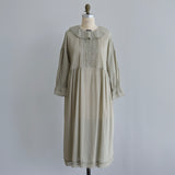 [No.9259] Gaun Kerah Frill Katun Washed Natural [Perkiraan Tersedia Akhir Mei 2026]