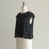 [Scheduled to arrive in late April 2025] Shirring embroidered pullover [Pre-order item/2025ss]