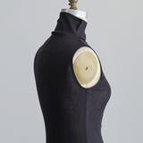 コットンワッシャーチュールノースリボトルネック