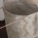 しろのはボーダー刺繍プティバッグ