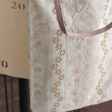 しろのはボーダー刺繍プティバッグ