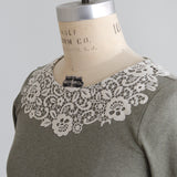 organicコットンテレコlacy七分袖インナー