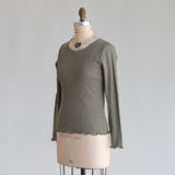 organicコットンテレコlacyクルーネック