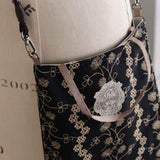 しろのはボーダー刺繍プティバッグ