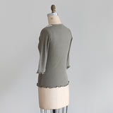 organicコットンテレコlacy七分袖インナー