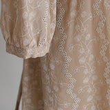 しろのはボーダー刺繍ワンピース