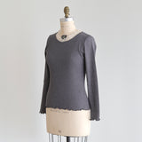 organicコットンテレコlacyクルーネック