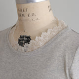 organicコットンテレコlacyクルーネック