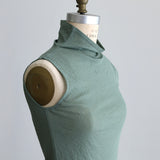 コットンワッシャーチュールノースリボトルネック